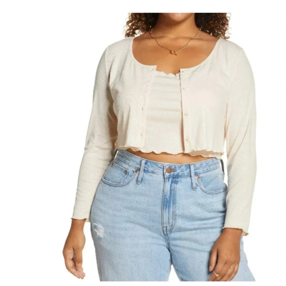 bp Tops - BP Cropped Rib Cardigan & Camisole Set NWT